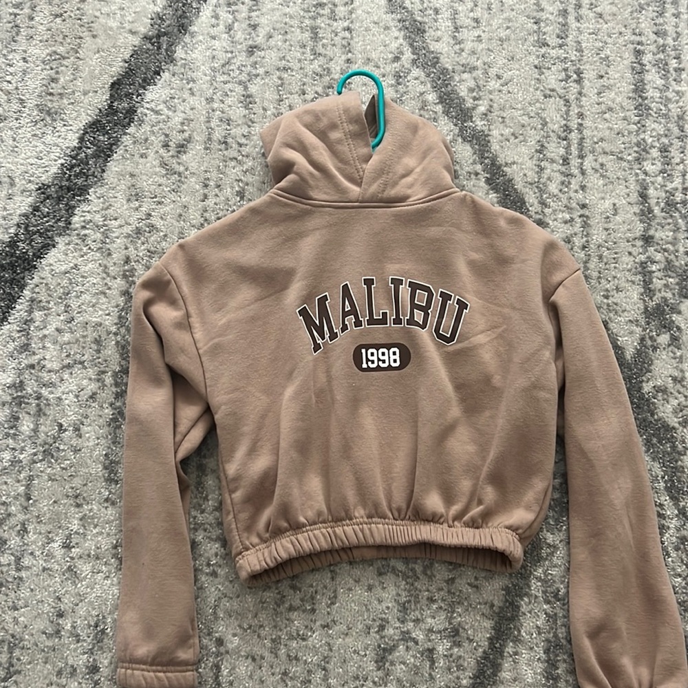 cropped malibu hoodie. size small.
